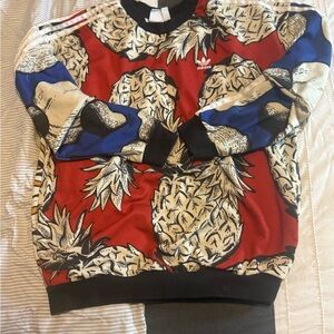 Adidas womens  Red Pineapple Print Sweater
